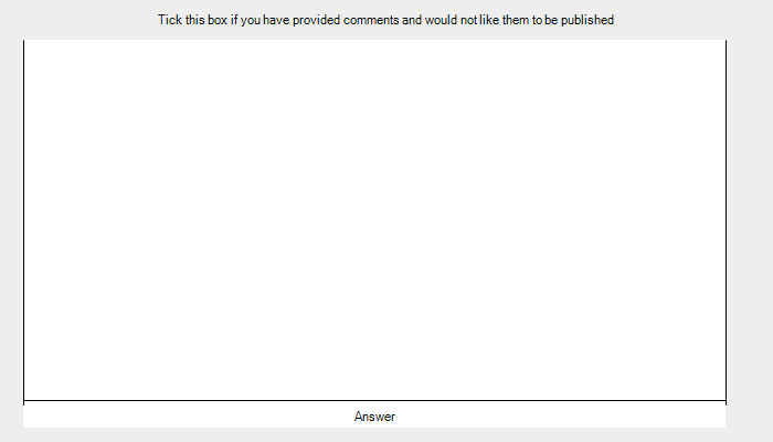 Tick this box if you have provided comments and would not like them to be published